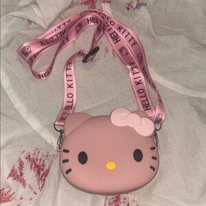 Hello Kitty Pink Baby Bag Silicone Coin Purse with Strap